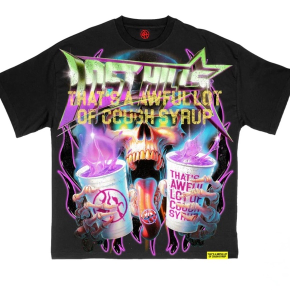 [SOLD OUT]Awful Lot Of Cough Syrup x Lost Hills Skull T- Shirts Men Size Medium - Picture 1 of 7